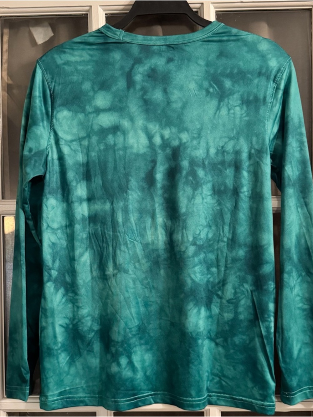 Old Navy Boys XL Long-Sleeve Tee with Gold Script Teal Tie-Dye Soccer Athletic - Picture 4 of 17